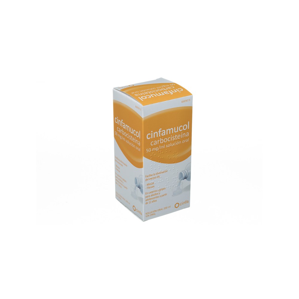 Cinfamucol Carbocisteína 50 mg/ml Solución Oral 1 Frasco 200 ml